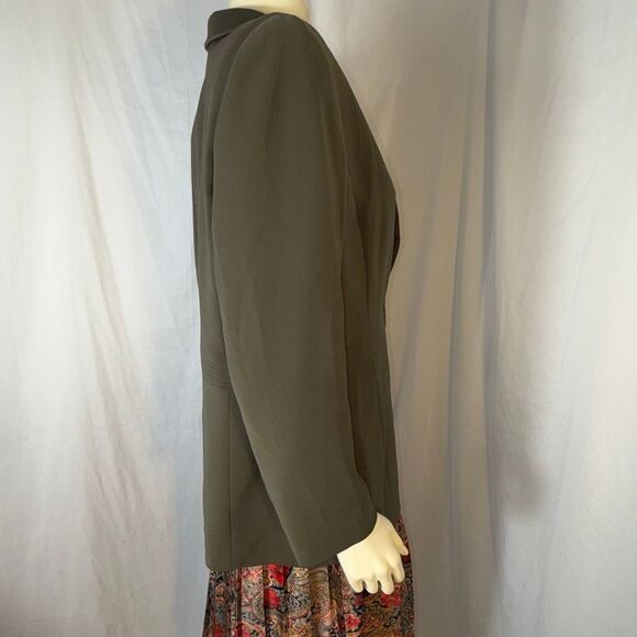 Vintage 90’s Collections for Le Suit Women’s Blazer Jacket Size 14 Taupe Olive O - Picture 5 of 12